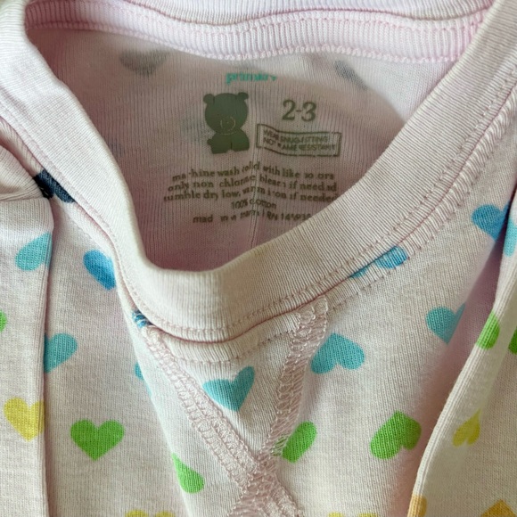 Primary Long Sleeve Tshirt, Hearts - Picture 2 of 2